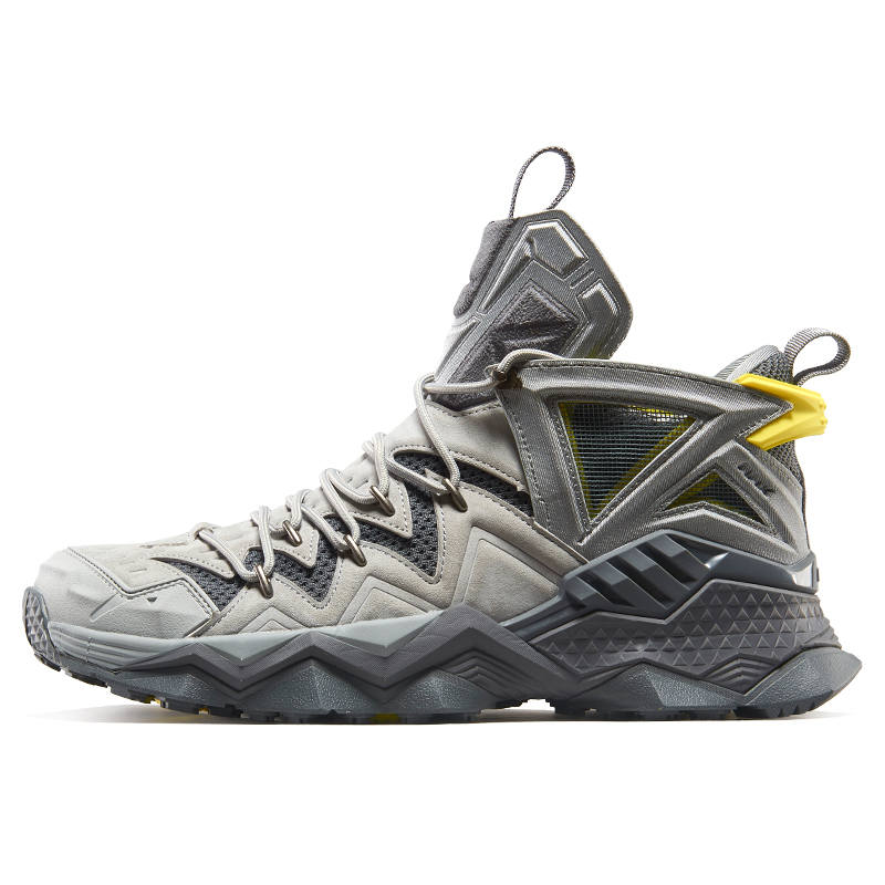 RAX Mid top Outdoor Shoes Men's Gray Yellow