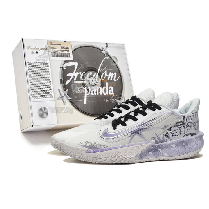 Nike Nike Precision 7 Freedom Panda, Box, Silent Low top Basketball Shoes Men's White Purple