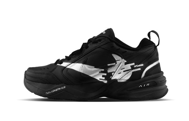 Nike Nike Air Monarch 4 Wear resistant And Lightweight Low top Chunky Sneakers Unisex Black Silver