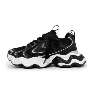 SLnU★3 Coverage Height Increasing Low top Chunky Sneakers Men's Black White