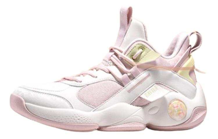 QIAODAN Comfortable Cushioning, Wear Resistant Low top Basketball Shoes Women's White Pink