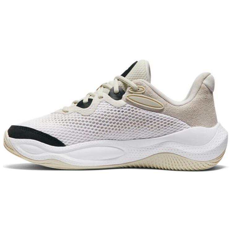 Under Armour Abrasion Resistant Low top Basketball Shoes Men's Ecru