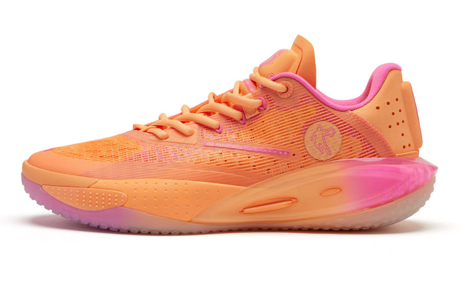 QIAODAN Sharp RISE Solar Storms Cushioning Anti-Slip And Wear-Resistant Low-Top Basketball Shoes Men's Orange Pink