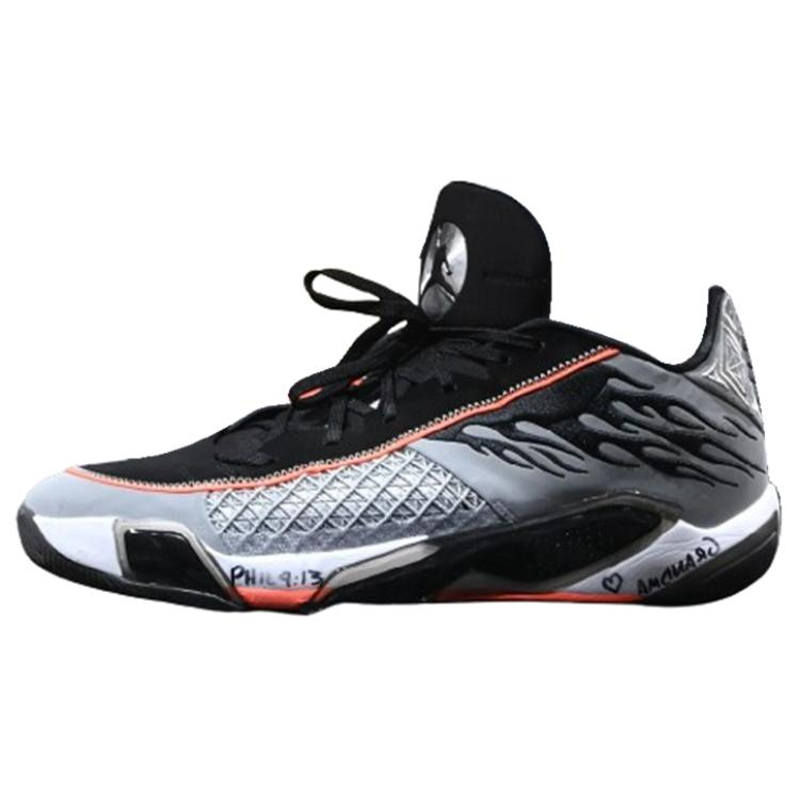 Jordan Jordan Air Jordan 38 Low PE Abrasion Resistant Low top Basketball Shoes Men's Silver Black Orange