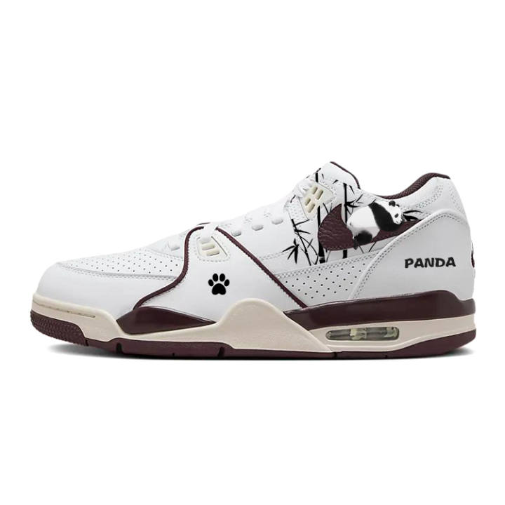 Nike Nike Air Flight 89 Cushioning Slip Resistant Abrasion Resistant Low top Vintage Basketball Shoes Men's Brown White