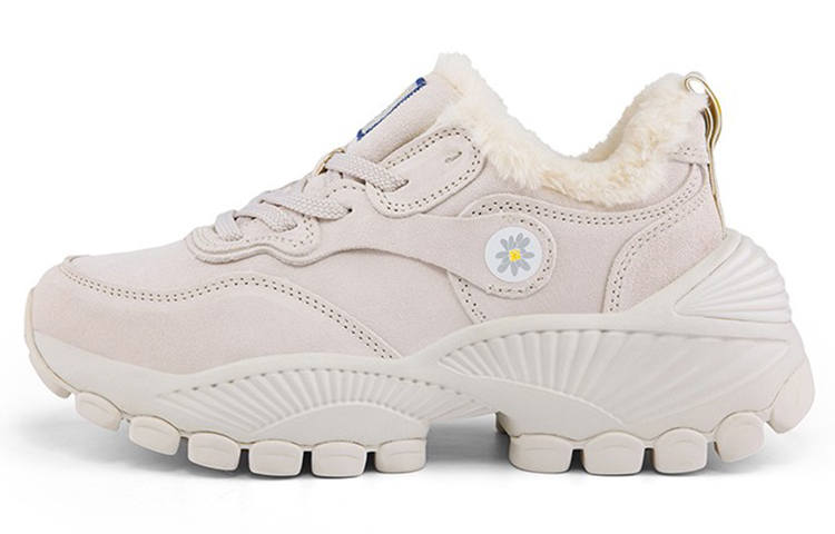 Kappa Lace Up Abrasion Resistant Thermal Low top Chunky Sneakers Women's Moon Gray Fleece lined