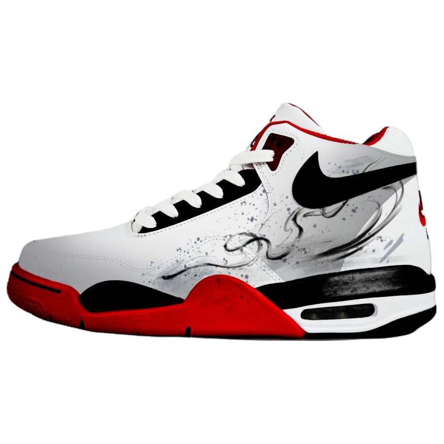 Nike Nike Flight Legacy Ink Dance Red Edge Abrasion Resistant Mid top Vintage Basketball Shoes Unisex