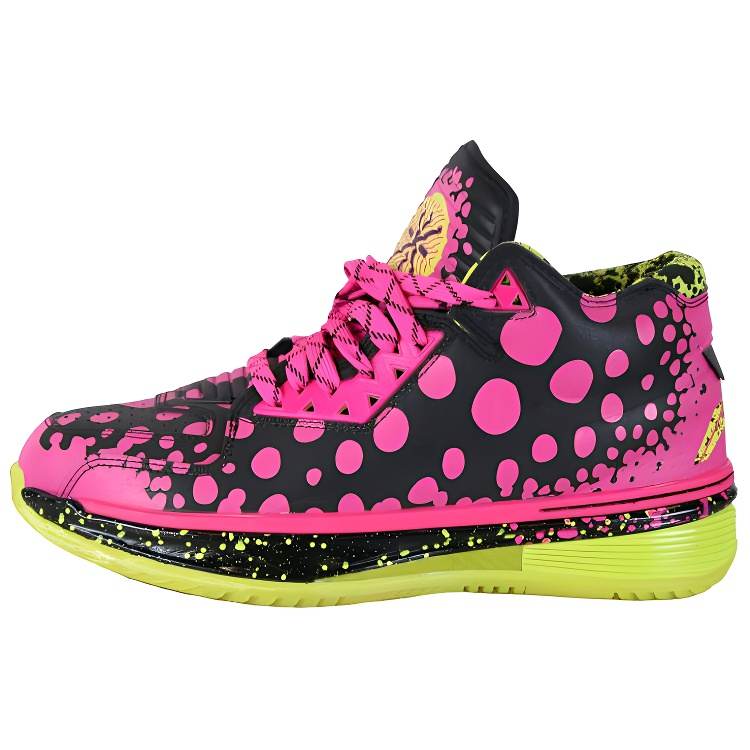 Li-Ning Li Ning WAY OF WADE Slip Resistant, Abrasion Resistant, Rebound Mid top Basketball Shoes Men's Black Pink Yellow