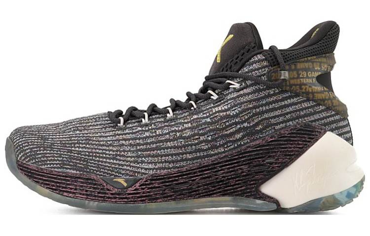Anta KT4 Pro KT Playoff Cushioning Support Mid top Performance Basketball Shoes Men's Black
