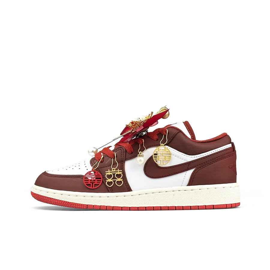 Jordan Jordan Air Jordan 1 Abrasion Resistant Abrasion Resistant Low top Basketball Shoes Unisex Red