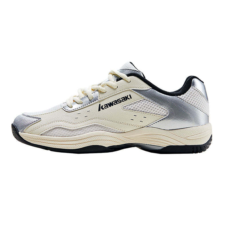 Kawasaki Cushioning Slip Resistant Breathable Low top Badminton Shoes Unisex Silver Gray
