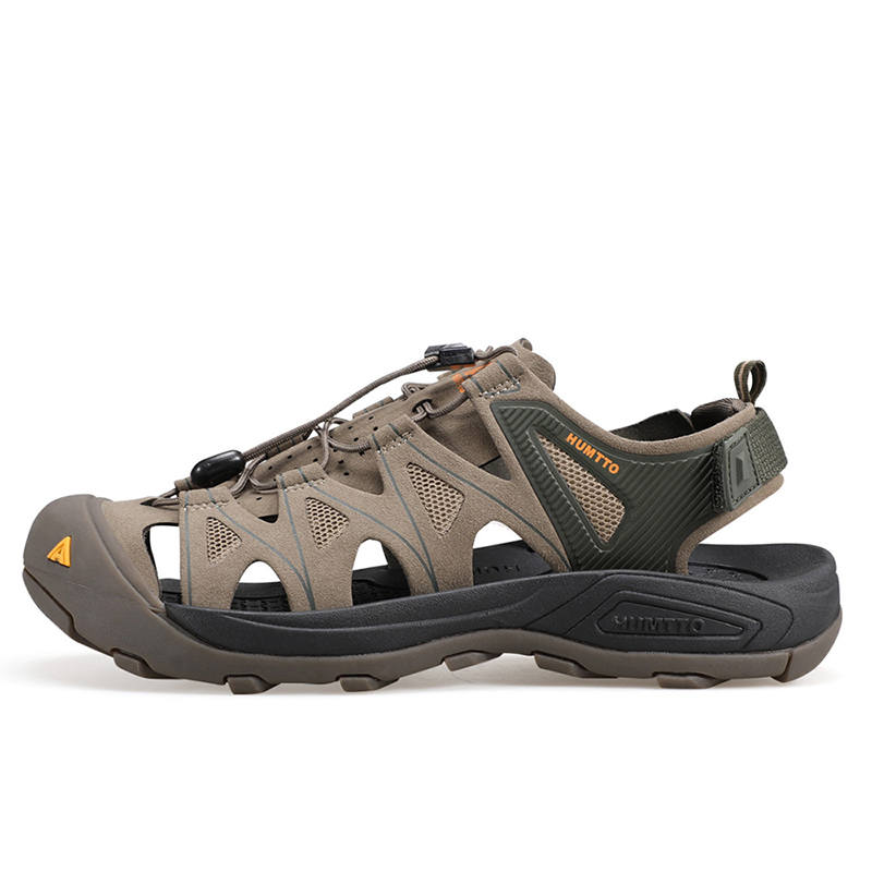 HUMTTO Beach Sandals Men's Khaki Olive Green