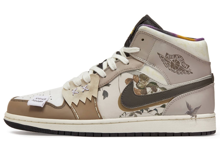 Jordan Jordan Air Jordan 1 Da Vinci Custom CNY Year Of The Dragon Limited Edition, Osmanthus Autumn Cushioning Slip Resistant