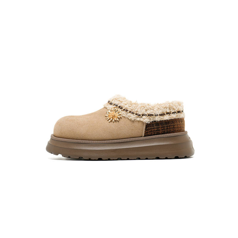 OLD ORDER ZHAOTAIYANGLIANMING x OLD ORDER Thermal Height Increasing Slip Resistant Ankle Length Snow Boots Women's Brown