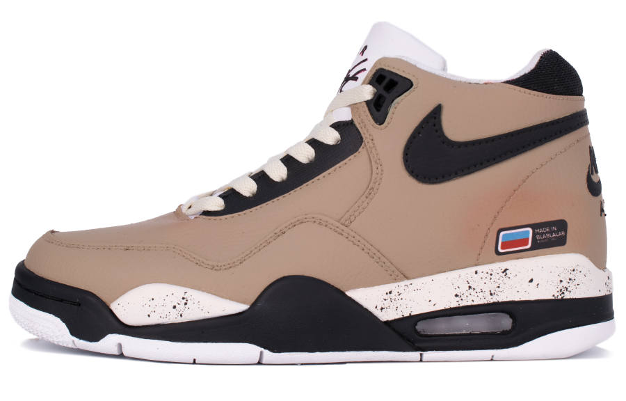 Nike Nike Flight Legacy Saturn WS Abrasion Resistant Mid top Vintage Basketball Shoes Unisex Black White Brown