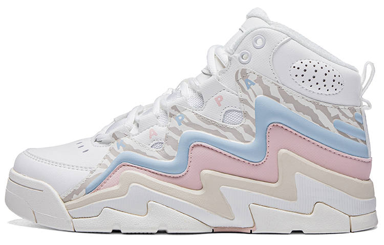 Kappa Slip Resistant Abrasion Resistant High top Vintage Basketball Shoes Women's White Pink