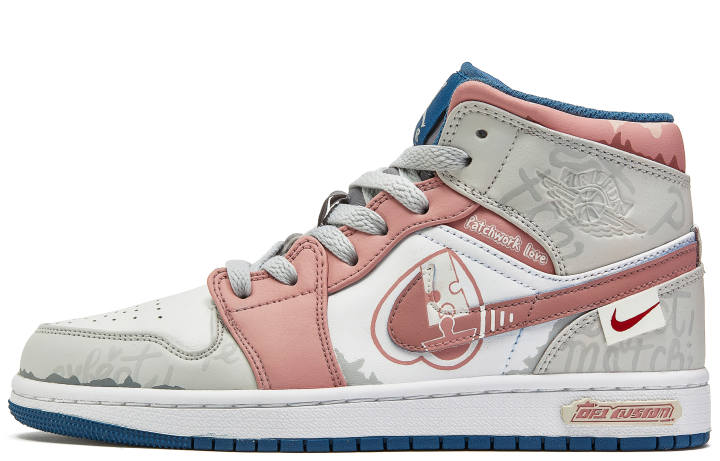 Jordan Jordan Air Jordan 1 ADCDAVINCI Custom, Full Sugar Puzzle Cushioning Slip Resistant Cushioning Slip Resistant Mid top