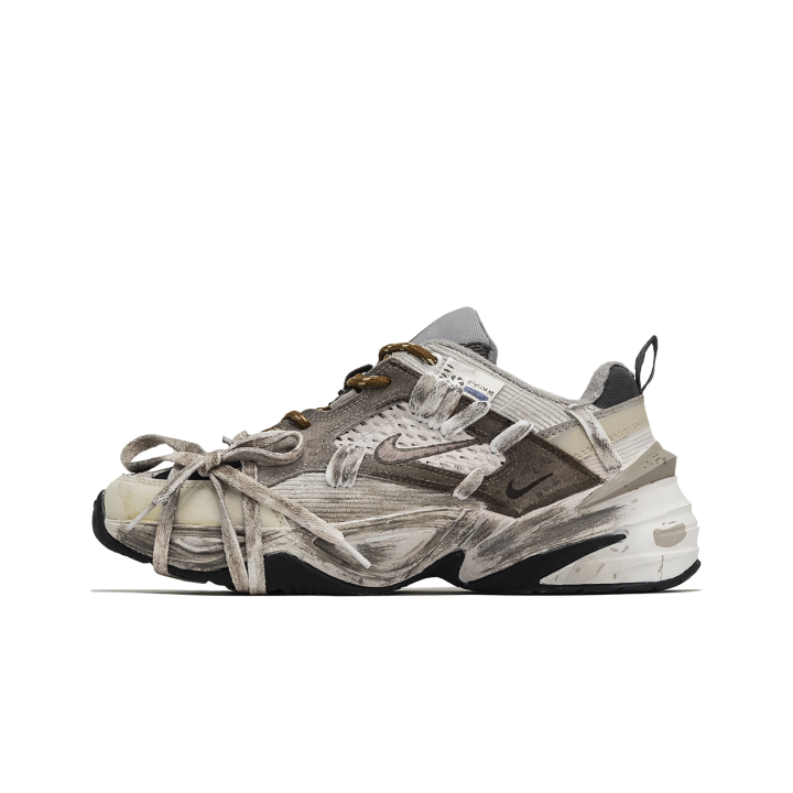 Nike Nike M2K Tekno Net Texture, Sandstorm Center Cushioning Low top Chunky Sneakers Unisex Brown Gray Style