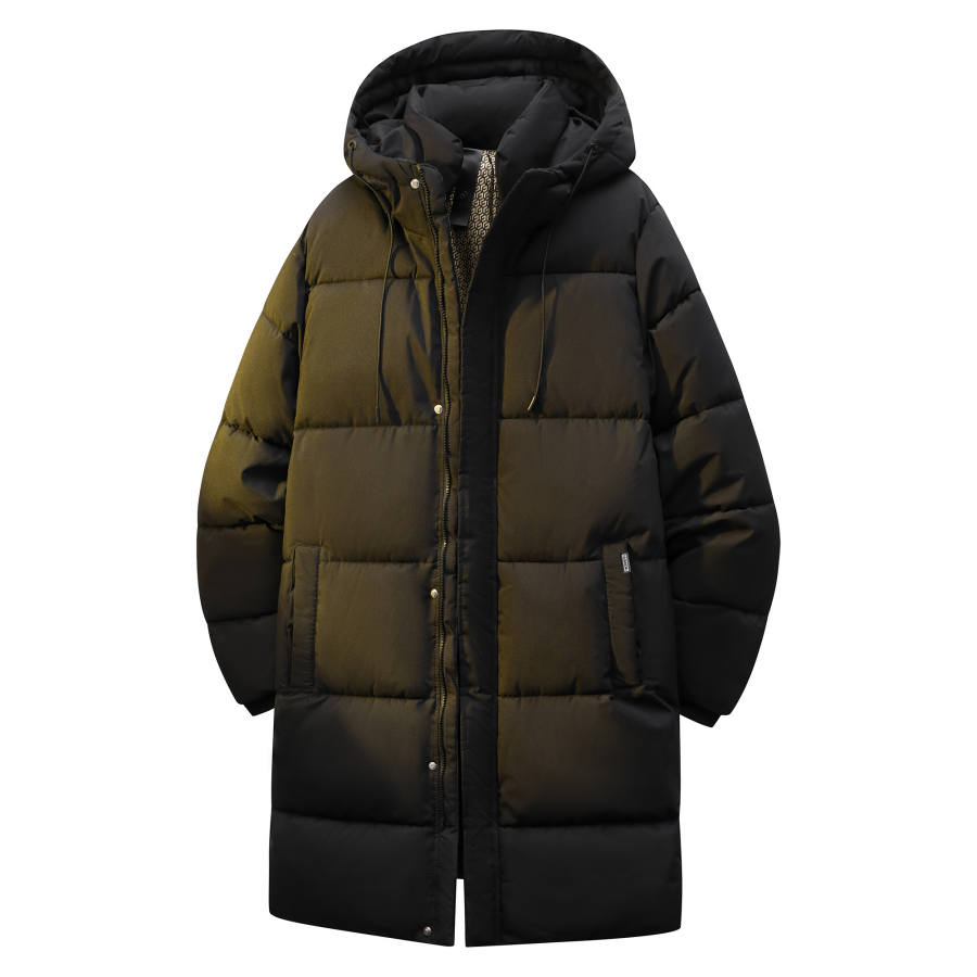 HUANQIU Puffer Jackets Unisex Hooded Thickened Padded Puffer Jacket