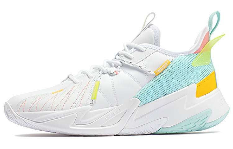361° Shadow Blade 2 Basketball Shoes Men's Low Top 361 Degrees White/Ice Clear/Yellow/Pink