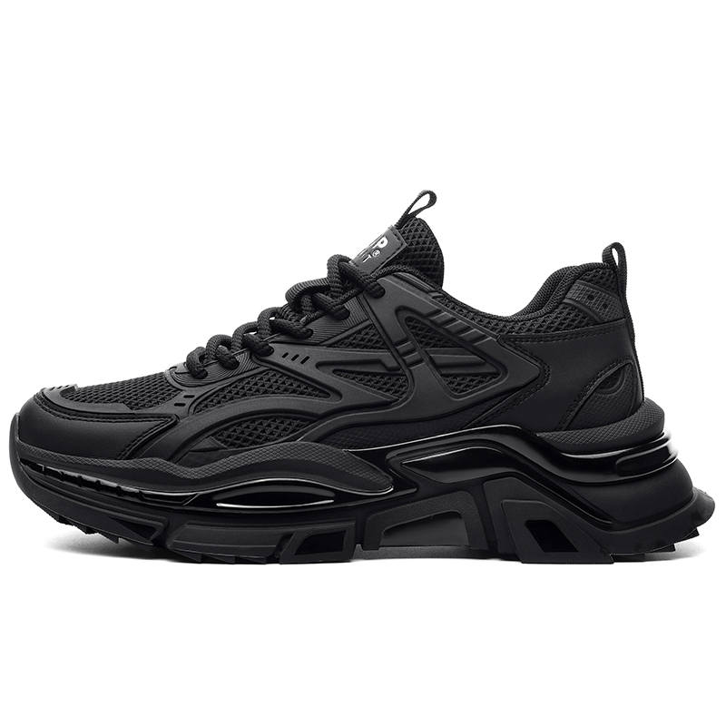 JEEP SPIRIT Black Armor Magic Style Luxury Collection Low top Chunky Sneakers Men's Dark Shadow Black