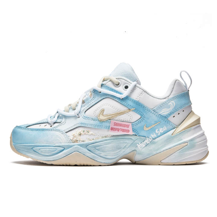 Nike Nike M2K ADCDAVINCI Custom, Morgan Ocean Slip Resistant Abrasion Resistant Slip Resistant Abrasion Resistant Low top