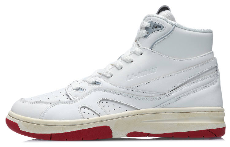 Li-Ning Li Ning 937 Vintage Basketball Shoes Unisex High Top Ecru