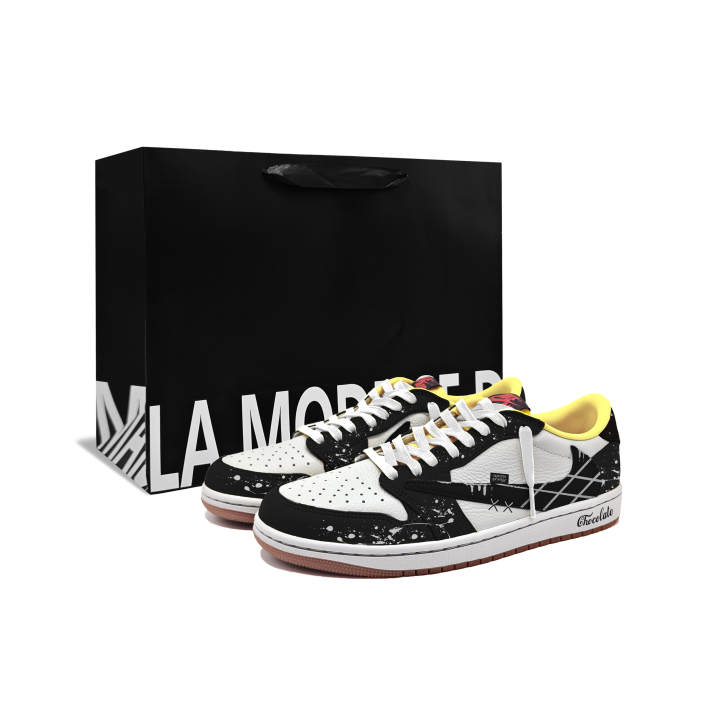 Nike Nike X Travis Scott Cushioning Low top Vintage Basketball Shoes Unisex Black White