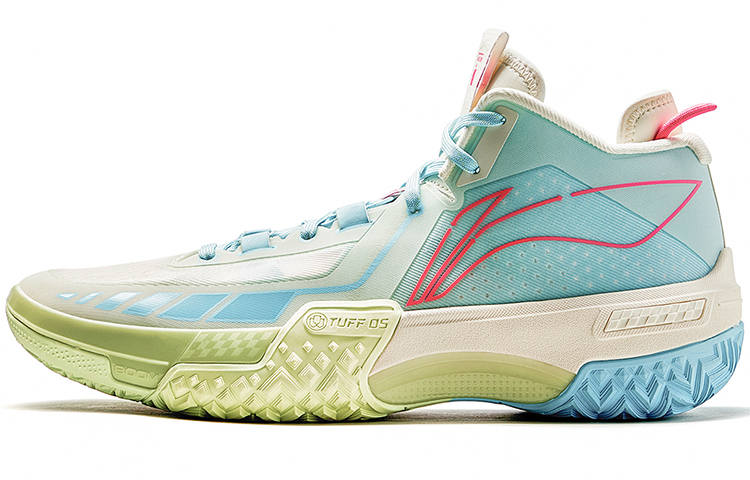 Li-Ning Li Ning Jie Ao Basketball Shoes Men's Mid Top Ecru
