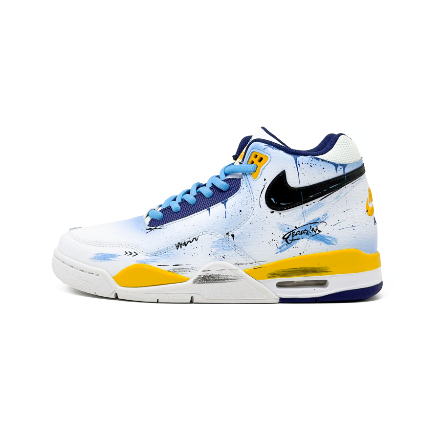 Nike Nike Flight Legacy Cushioning Abrasion Resistant Cushioning, Wear Resistant Mid top Vintage Basketball Shoes Men's Blue