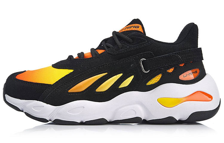 Li-Ning Li Ning Butterfly Cushioning Slip Resistant Low top Chunky Sneakers Black Yellow