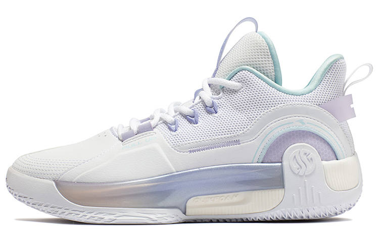 361° Ag Volley Cushioning Slip Resistant Abrasion Resistant Breathable Mid top Basketball Shoes Men's White Blue
