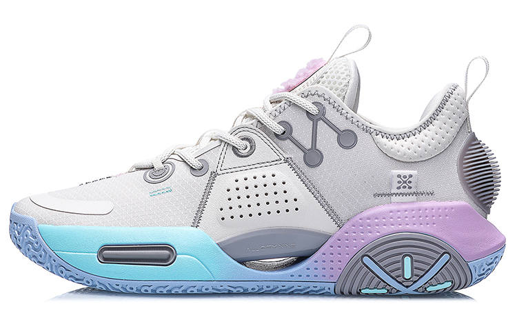 Li-Ning Li Ning All City 9 Basketball Shoes Men's Low Top Gray/Blue/Pink