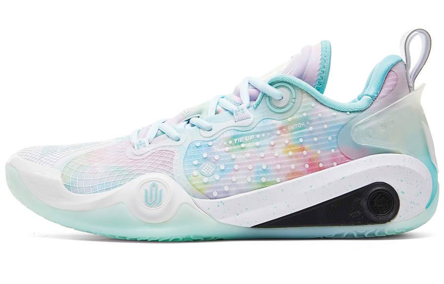 PEAK Cushioning Abrasion Resistant Rebound Low top Basketball Shoes Men's Blue Floral Yarn