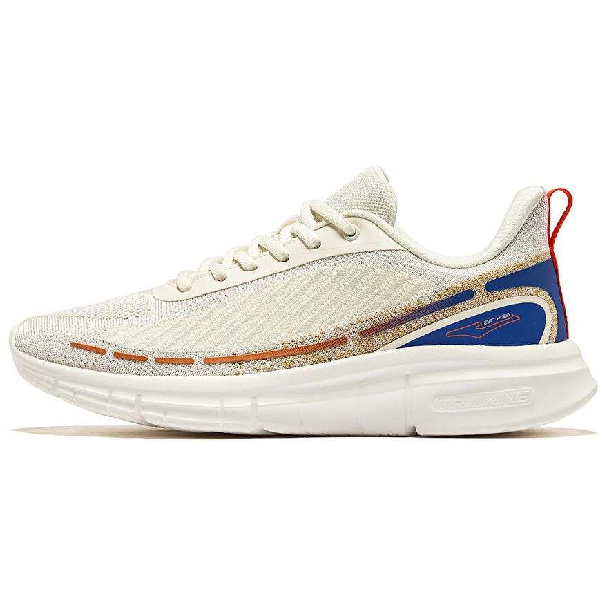Erke Cushioning, Wear Resistant Low top Training Shoes Men's White Orange Blue