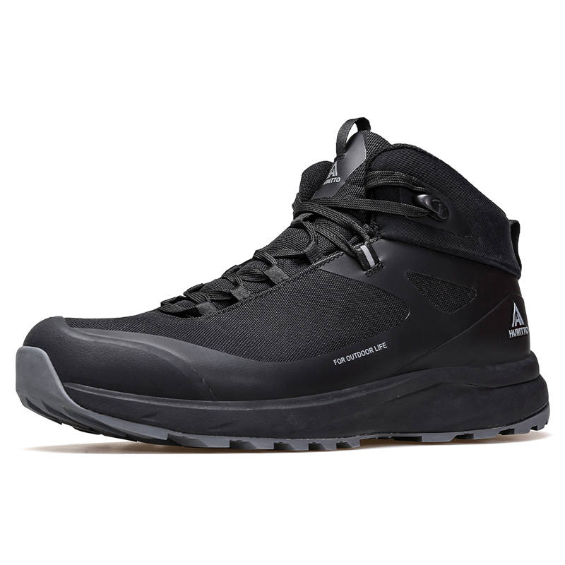 HUMTTO Slip Resistant Abrasion Resistant Slip Resistant Abrasion Resistant Mid top Outdoor Shoes Men's Black