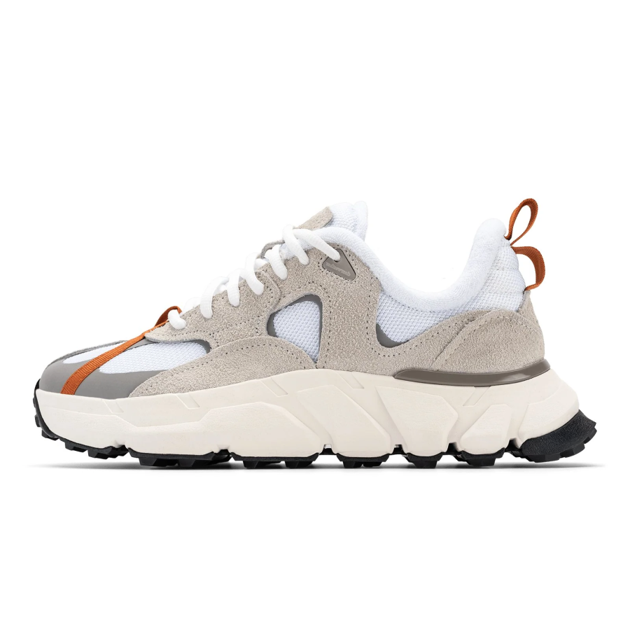 AFTER SCHOOL SPECIAL Cushioning, Wear Resistant Low top Chunky Sneakers Men's White Gray Orange
