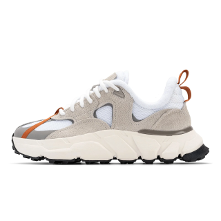 AFTER SCHOOL SPECIAL Cushioning, Wear Resistant Low top Chunky Sneakers Men's White Gray Orange