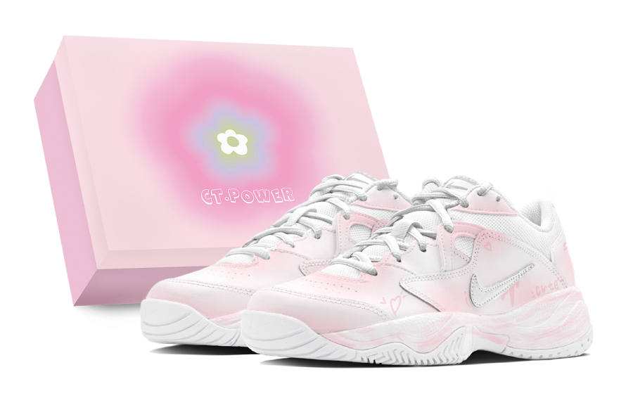 Nike Nike Court Lite 2 Strawberry Sweetheart Slip Resistant Abrasion Resistant Low top Tennis Shoes Women's Pink White