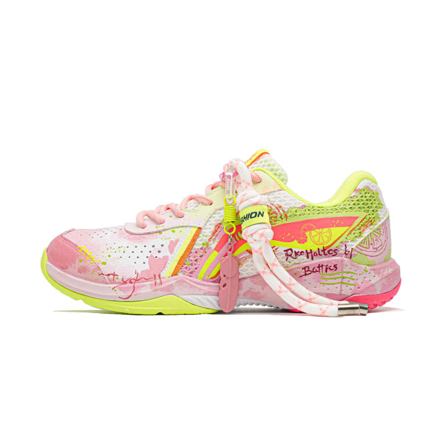 Li-Ning Li Ning Thunder LITE Abrasion Resistant Coverage Support Low top Badminton Shoes Unisex Bright Pink