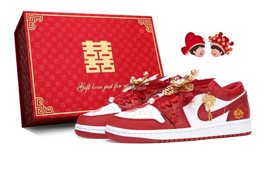 Jordan Jordan Air Jordan 1 Lightweight Low top Skateboard Shoes Unisex Red