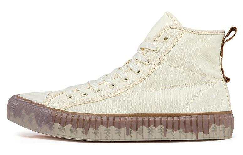 Kappa Breathable And Lightweight High top Canvas Shoes Unisex Winter White