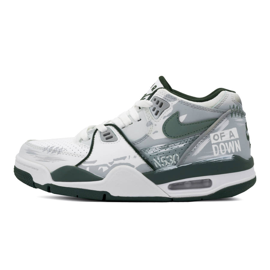 Nike Nike Air Flight 89 Wild Oasis Abrasion Resistant Abrasion Resistant Low top Vintage Basketball Shoes Men's White Green