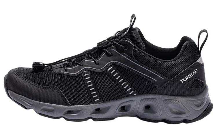 TOREAD Support Quick Dry Rebound Anti Collision River Trekking Shoes Men's Black Gray