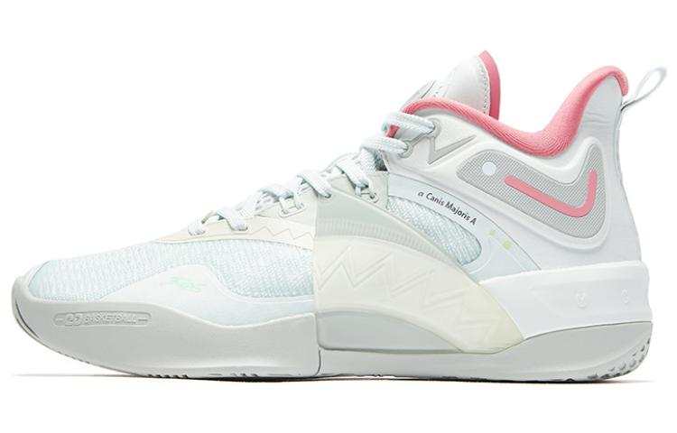 QIAODAN Fang Pro 2 Cushioning Slip Resistant Abrasion Resistant Mid top Basketball Shoes Men's White Pink