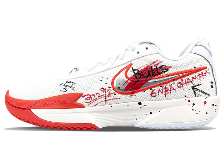 Nike Nike Air Zoom G.T. Cut Academy Cushioning Slip Resistant Abrasion Resistant Low top Basketball Shoes Unisex White Red
