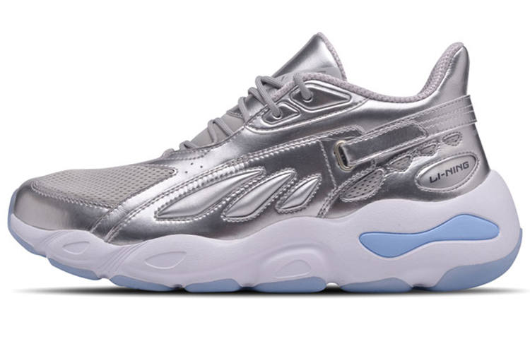 Li-Ning Li Ning Butterfly Cushioning Slip Resistant Low top Chunky Sneakers Men's Silver