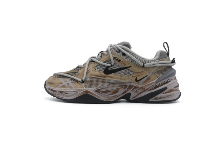 Nike Nike M2K Tekno Slip Resistant Low top Chunky Sneakers Unisex Gray Brown