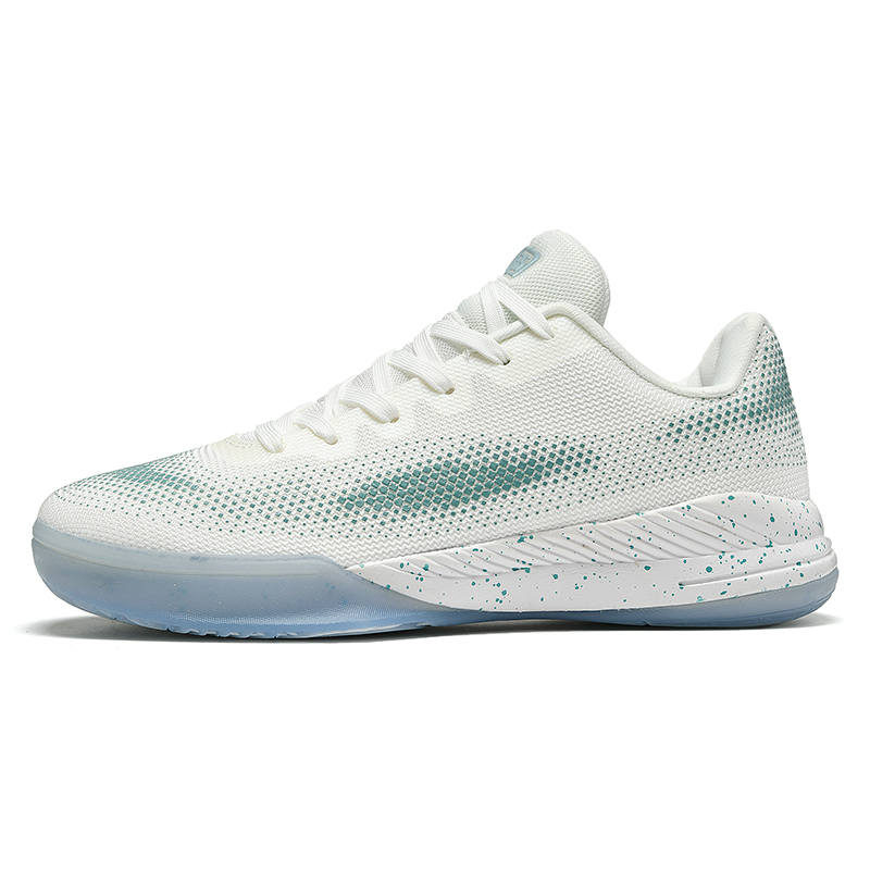 IVERSON Comfortable Slip Resistant Abrasion Resistant Low top Basketball Shoes Unisex White Khaki Blue