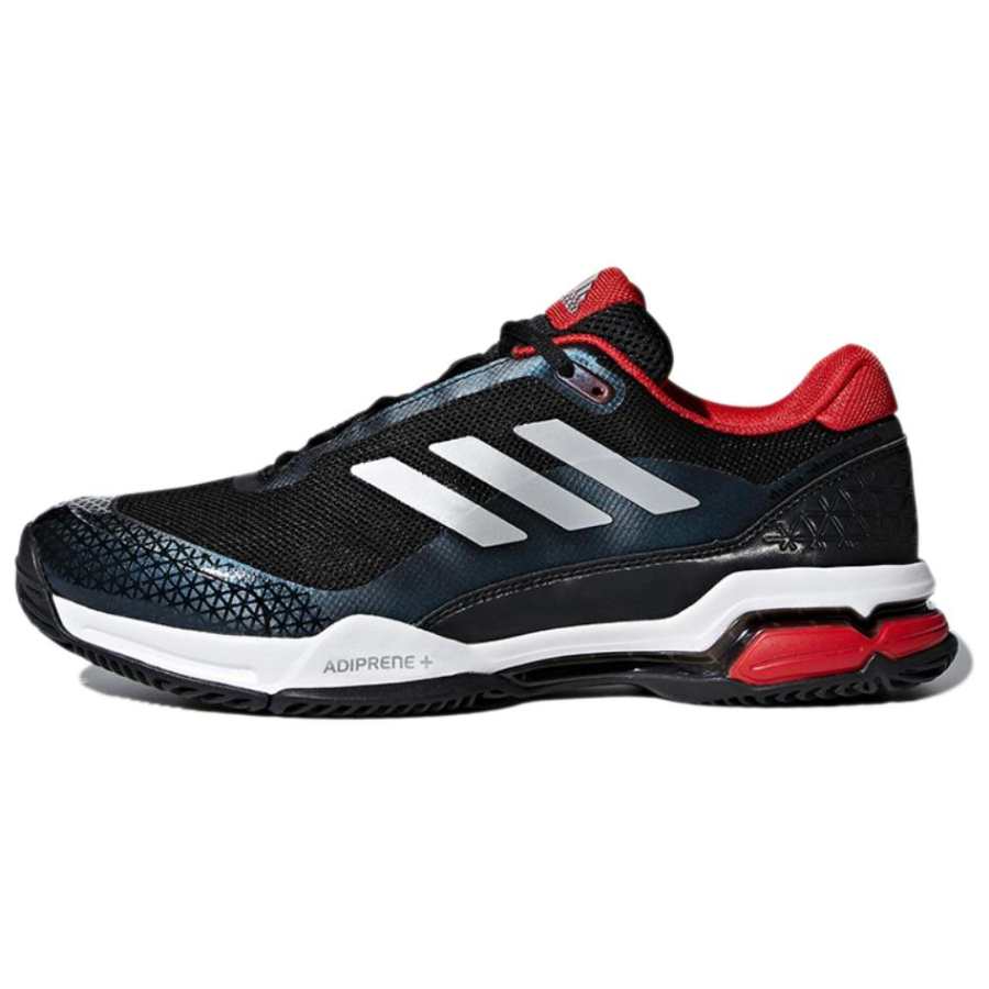 Adidas Adidas Barricade Club Slip Resistant Low top Tennis Shoes Men's Black Silver